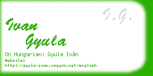 ivan gyula business card