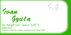 ivan gyula business card